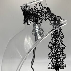 Lace tie detail tie up choker necklace